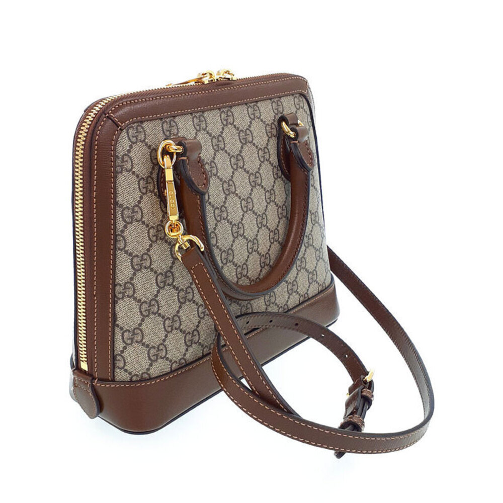 Gucci Brown Top Leather Horsebit 1955 Bag Handle 2way